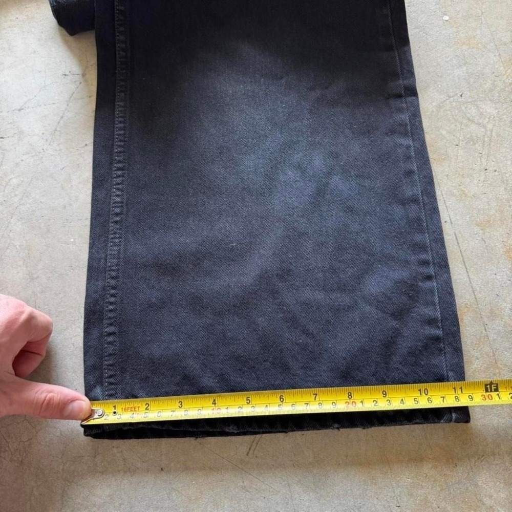 Vintage Levi's 567 Low Loose Bootcut Baggy Black Denim Jeans 38x32 - Picture 7 of 7